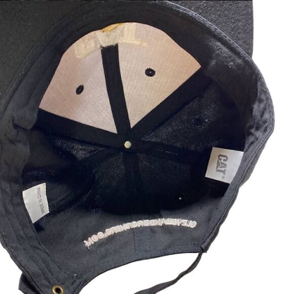 Caterpillar Trademark Cap Black With Cat Iconic Logo Embroidered Gold Hardware - Picture 10 of 10